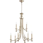 Quorum Rossington Light 26.5' Chandelier, Aged Silver Leaf 6022-9-160. Fixed Price $139.99.