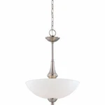 Nuvo 60-5038 Pendant Light Fixture Brushed Nickel Finish With Frosted Glass. Fixed Price $154.99.