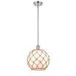 Innovations Lg Brown Rope 10" Pend, Chr/frs Sphere 516-1S-PC-G121-10RB-LED. Fixed Price $293.92.