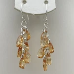 Made With Swarovski Crystal Citrine Sterling Silver Chandelier Earrings Dangle. Fixed Price $56.25.