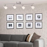 Hampton Bay 3 Ft. Brushed Nickel Led Ceiling Mounted Track Lighting 4 Heads. Fixed Price $35.99.