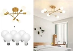 Dellemade Modern Sputnik Chandelier 6LIGHT Ceiling 6LED Bulbs - Gold. Fixed Price $29.81.