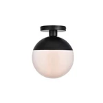 Living District Eclipse Light Flush Mount, Black/frosted White, 10" - LD6062BK. Fixed Price $88.00.