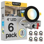 Led Recessed Lighting 4 Inch 6 Pack 9W Dimmable Black Nuwatt Ultra-thin 5CCT. Fixed Price $114.99.