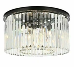 Crystal Foyer Or Dining Room 8 Light Matte Black Flush Mount Chandelier 26 Inch. Fixed Price $1205.17.