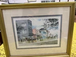 Jane Jackson East Bay Street Framed Matted Watercolor Print, Landscape. Fixed Price $10.50.