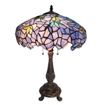 Tiffany Style Table Lamp Shades Of Purple Lavender Blue Stained Glass 24" High. Fixed Price $199.95.