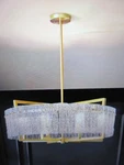 Siljoy 6-LIGHT Gold 25.6IN Modern Glass Shade Chandelier For Dining Room. Fixed Price $179.95.