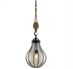 Troy Lighting Murphy One Pendant Vintage Iron With Rustic Wood. Fixed Price $600.00.