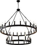 Yikrfiae Black Wagon Wheel CHANDELIER2TIER 36-LIGHTS 48INCH Extra Largefarmhouse. Fixed Price $469.90.