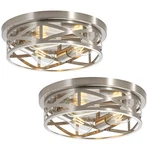 PIANO7797 13 Inch Brushed Nickel Flush Mount Ceiling 2 Pack,. Fixed Price $85.32.