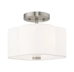 Livex Lighting 52151 Nickel Chelsea 2-LIGHT 11"W Semi-flush Drum Ceiling Fixture. Fixed Price $151.96.