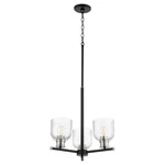 Monarch 3 Light Chandelier-noir/satin Nickel Finish-clear Glass Color. Fixed Price $346.00.
