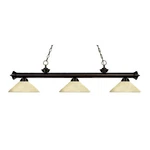 Z-lite Riviera Lt Billiard Light, 57X14X15", Bronze, Golden 200-3BRZ-AGM14. Fixed Price $374.00.