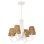 Craftmade Kokomo Light Chandelier, Matte White/natural Sea 58324-MWW. Fixed Price $238.40.