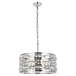 Elegant Lighting Kennedy 18.5" Contemporary Iron And Crystal Pendant Chrome. Fixed Price $478.00.