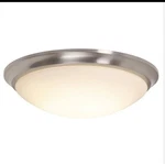 Hampton Bay 13 Brushed Nickel Flush Mount Ceiling Light Standard Or Led. Fixed Price $29.95.
