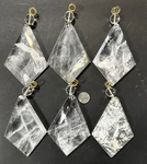 Rock Crystal Chandelier Sconce Quartz Pendants Kite Diamond W/ Bead 145MM 6PC. Fixed Price $255.00.