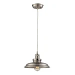 1-LIGHT Vintage Brushed Nickel Shade Pendant By Home Decorators Collection. Fixed Price $43.55.