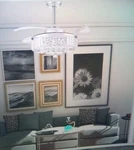 Dumaiway 48" Chandelier Ceiling With Lights, Fandelier, Retractable Crystal. Fixed Price $248.99.