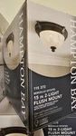 Hampton Bay Bercello Estates 15 In. 2-LIGHT Volterra Bronze Flush Mount+etched. Fixed Price $129.00.