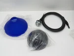 Plc Lighting Mirage Mini Pendant Fixture With Blue Shade, Black Canopy. Fixed Price $29.99.