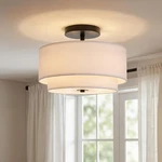 Frideko Home Semi Flush Mount Ceiling Double Drum 3LIGHT Light.... Fixed Price $68.70.