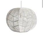 Kenroy Home Modern 94149WH White Rattan Hanging Snaggle Pendant Light. Fixed Price $74.99.