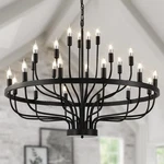 Black Chandelier 24 Light, Modern Farmhouse For Dining Room, Round.... Fixed Price $440.79.