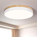 Modern Wood White Flush Mount Ceiling Light, 15.74" Round Led Low Profile Clo.... Fixed Price $101.55.