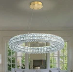 Idequy Led 32" Ring Crystal Chandelier, Modern Chandeliers Lighting Hanging.. Fixed Price $125.00.