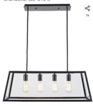 Society Morley 4-LIGHT Kitchen Island Pendant, Matte Black Shade With C.... Fixed Price $90.00.