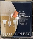 Hampton Bay Creekford 3 Light Brushed Nickel Chandelier 721 805. Fixed Price $39.00.