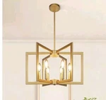 6-LIGHT Gold Pendant Light, Modern Farmhouse Dining Room Fixtures Over Tab. Fixed Price $94.50.