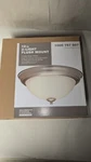 Hampton Bay 13 In. 2-LIGHT Brushed Nickel Flush Mount Open Box Free Shipping. Fixed Price $27.00.