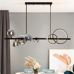 Bepuzz Chandelier 5-LIGHT Glass Globe Pendant Fixtures 2-RING Circular Led. Fixed Price $20.00.