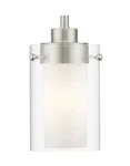 Livex Lighting 1540-91, 60 W Adjustable Height Mini Pendant Clear & Opal Glass. Fixed Price $38.33.