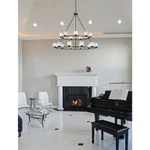 Foyer Living Room Dining Table Large Chandelier 21 Light Fixture Black 48". Fixed Price $2467.67.
