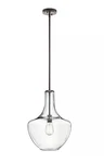 Kichler 42046 Bronze Everly 14"W Pendant With Clear Glass Shade. Fixed Price $112.50.