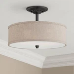 Quoizel Cloverdale 17" Wide Mottled Cocoa Drum Ceiling Light. Fixed Price $207.99.