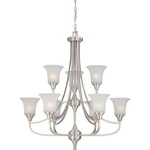 Nuvo Surrey Light Two Tier Chandelier W/ Frosted Glass 60-4149. Fixed Price $419.98.