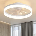 19.7" Low Profile Led Ceiling Fans With Light, Reversible Flush Mount White. Fixed Price $99.99.