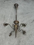 Antique Victorian 4 Arm Brass Chandelier Ceiling Light Fixture For Restoration. Fixed Price $225.00.