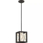 Nuvo Lighting 60/6135 Boxer Mini Pendant Matte Black And Antique Silver Accents. Fixed Price $89.59.