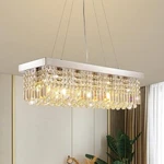 Open Box 7PM Rectangle K9 Crystal Chandelier Modern Rectangular Pendant Light Fi. Fixed Price $101.11.