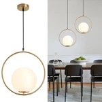 Kco Modern Gold Globe Pendant 1LIGHT Single White Glass Kitchen Island .... Fixed Price $112.44.