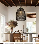 Arturesthome Rustic Rattan Basket Pendant Light Fixture Boho,regular Price $160. Fixed Price $55.00.