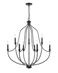 Matte Black Nine Light Chandelier From The Senoia Collection. Fixed Price $459.90.