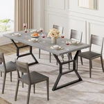 Idealhouse Farmhouse 70.9" Dining For 6 Wood Tables Rustic Kitchen Gray. Fixed Price $154.00.