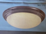 Hampton Bay Bronze Flush Mount Snowflake Glass Natural Fluorescent Light Fixture. Fixed Price $15.00.